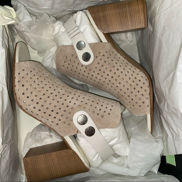 NEW! Rag & Bone LEIGH Stacked Suede Sandal in Stucco - NIB - $495 retail - Picture 3 of 8